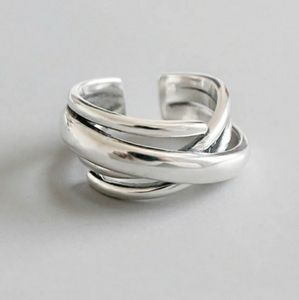 NEW 925 STERLING SILVER PLATED CRISS CROSS RING